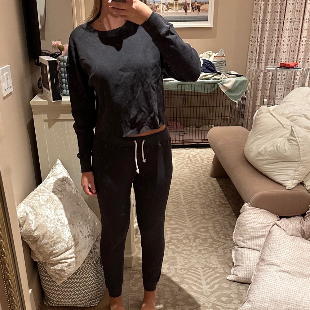 Black Sweatshirt and Joggers Set